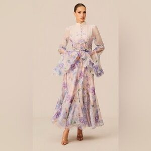 Floral Pastel Maxi Dress - Lavender Pink
